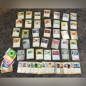 🔵 59 Pokemon Trainer/energy cards
